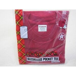 Vintage McGregor Sleeveless Pocket Tee Red Muscle Shirt Men's Large 80's NOS USA